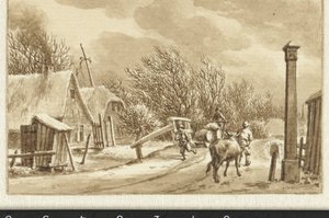 Landschap met opstekende storm door Jacob  Cats