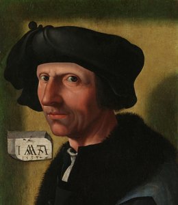 Portret van Jacob Cornelisz van Oostsanen (ca. 1472/77-1528/33) door Jacob Cornelisz van Oostsanen (workshop of)