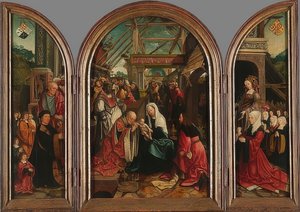 Aanbidding der koningen. 1517 door Jacob Cornelisz van Oostsanen
