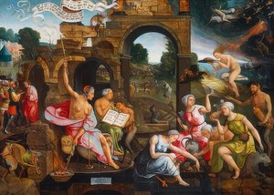 Saul en de heks van Endor door Jacob Cornelisz van Oostsanen