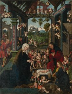 De Aanbidding van het Christuskind door Jacob Cornelisz. van Oostsanen