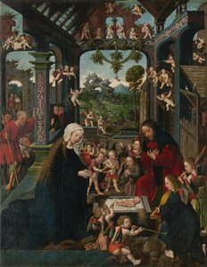 De Aanbidding van het Christuskind door Jacob Cornelisz. van Oostsanen