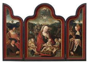 Drieluik van Pompeius Otto en zijn vrouw Gerbich Claesdr door Jacob Cornelisz van Oostsanen