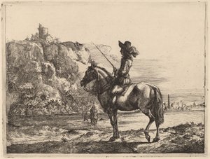 Rivierlandschap met Ruiter