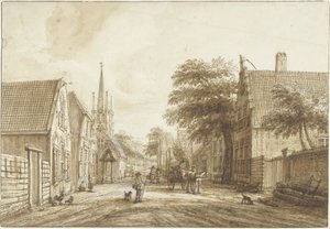 De Achterweg in Voorschoten door Jacob Elias La Fargue