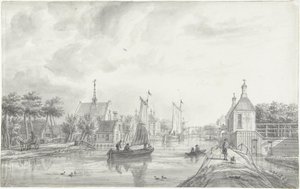 Gezicht te Leiderdorp door Jacob Elias La Fargue