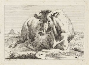 Liggende koe door Jacob Elias van Varelen
