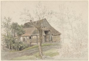 Boerenhuis met bomen te Delden door Jacob Ernst Marcus