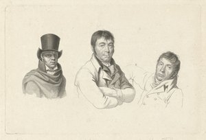 Portretten van Jan Kamphuysen, Dirk Versteegh en Hendrik de Flines door Jacob Ernst Marcus