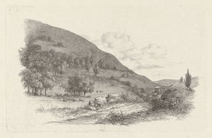Rijtuig in een landschap door Jacob Ernst Marcus
