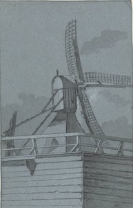 Windmolen met houten onderbouw