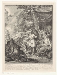 Allegorische voorstelling met Telemachus en Minerva door Jacob Folkema