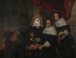 Portret van een familie, ca. 1650-1659 (olieverf op doek)