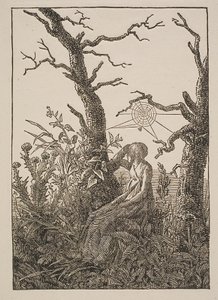 Melancholie. De vrouw met het spinnenweb door Jacob Friedrich
