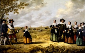 Portret van een familie in een landschap door Jacob Gerritsz Cuyp