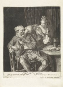 Vrouw en man met een wijnkruik door Jacob Gole
