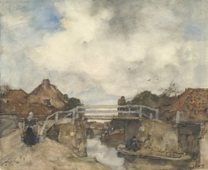 Nederlandse gracht, Rijswijk, tweede helft 19e eeuw door Jacob Henricus Maris