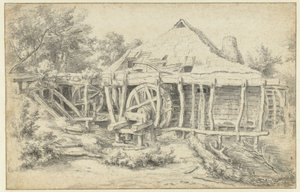 Gezicht op een watermolen door Jacob van Ruisdael