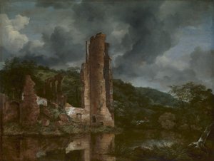 Landschap met de ruïnes van het kasteel van Egmond, 1650-55 door Jacob van Ruisdael