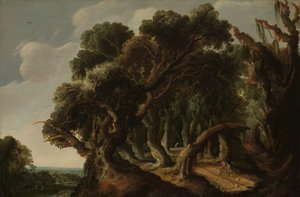 Boslandschap door Jacob Jacobsz van Geel (signed by artist)
