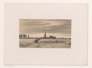 Begrafenisstoet in een korenveld door Jacob Jan van der Maaten