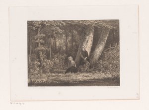 Twee meisjes in het bos door Jacob Jan van der Maaten