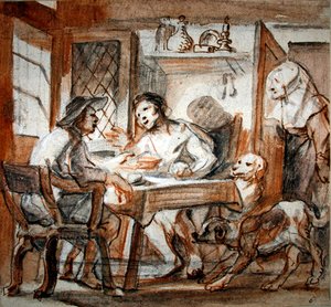 Esau verkoopt zijn eerstgeboorterecht aan Jacob door Jacob Jordaens