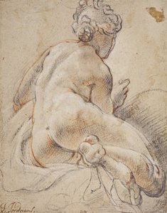 Vrouwelijk naakt, op de rug gezien door Jacob Jordaens