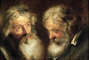 Hoofden van Twee Oude Mannen door Jacob Jordaens