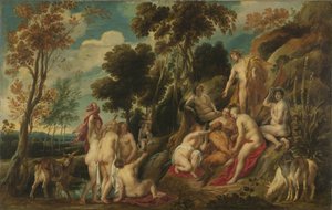 Marsyas mishandeld door de muzen