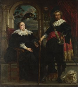 Portret van Govaert van Surpele en zijn vrouw, 1636-1637 door Jacob Jordaens