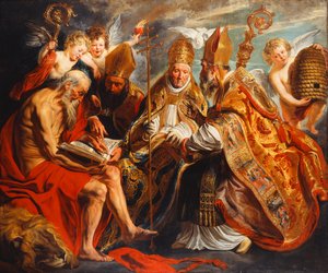 De vier kerkvaders door Jacob Jordaens