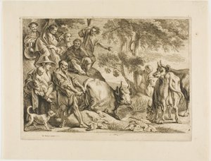 De Meester Trekt de Koe uit de Sloot aan haar Staart door Jacob Jordaens