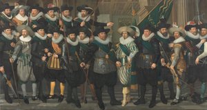 Schutters van het gezelschap van kapitein Jacob Pieterszn Hooghkamer en luitenant Pieter Jacobszn van Rijn door Jacob Lyon