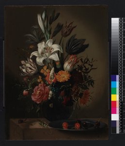 Vaas met bloemen door Jacob Marellus
