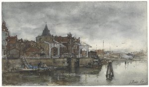De Buitenkant met de Schreierstoren te Amsterdam door Jacob Maris