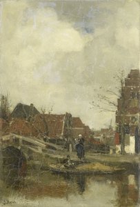 Oud buurtje aan het water door Jacob Maris