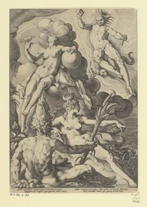 De vier elementen door Jacob Matham (attributed to)