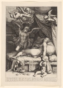 Amor en Psyche door Jacob Matham