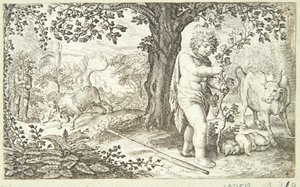 De dood van Ampelos door Jacob Matham