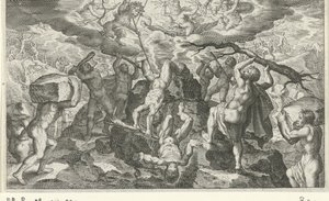 Bacchus helpt de Titanen verslaan door Jacob Matham
