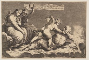 Cupido Pan temmen door Jacob Matham