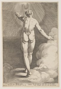 Diana in de wolken door Jacob Matham