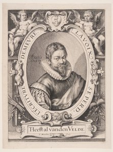 Jan van de Velde the Elder, Calligrapher in Haarlem door Jacob Matham