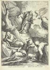 Jezus in de tuin van Getsemane door Jacob Matham