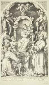 Maria en het kind met beschermheren en heiligen (Sint Lucia, Catharina van Alexandrië, Franciscus van Assisi en leden van de Zuccaro-familie)