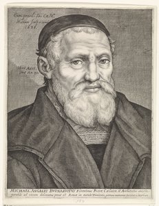 Portret van Michelangelo door Jacob Matham