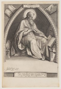 Ambrosius, uit De kerkvaders door Jacob Matham