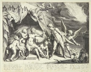 Venus en Mars ontdekt door Apollo door Jacob Matham