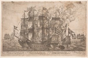 Zeeslag tussen Deense schepen en een Turks piratenschip